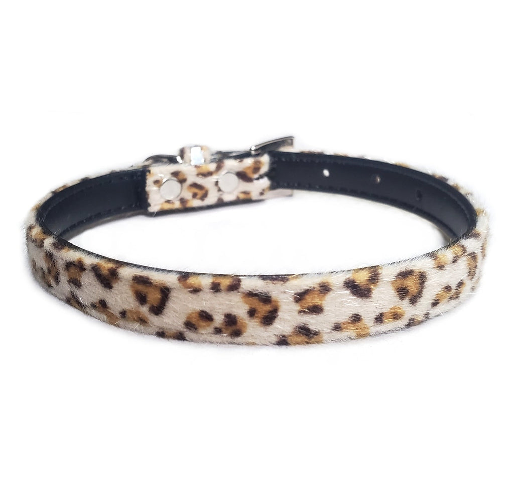 Collier léopard en fourrure douce – Style sauvage
