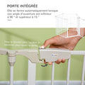 Barrière de sécurité parc enclos chien modulable pliable porte intégrée 300L max. x 74,5H cm métal PP blanc
