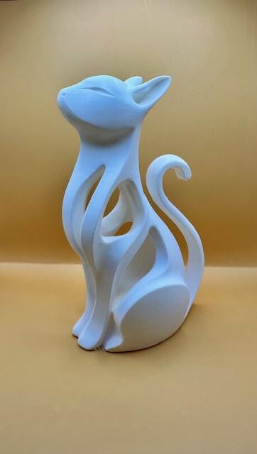 Statue Chat Design Moderne – Sculpture Décorative Minimaliste