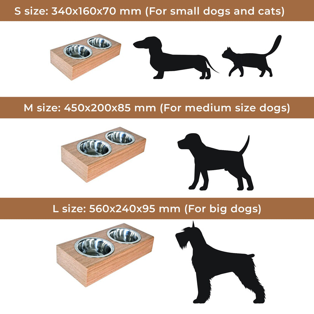 Support de nourriture surélevé en bois, station d’alimentation pour chien de taille moyenne, bols suspendus