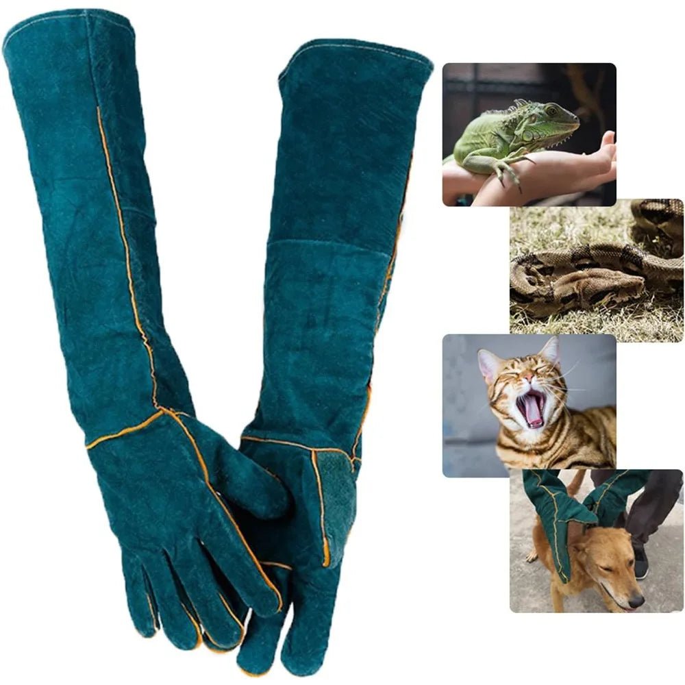 Animal Handling Gloves 60CM Durable Bite Scratch Resistant Gloves for Bathing Grooming Welding Dogs Cats Birds Lizards Reptiles - Alma Nova Care