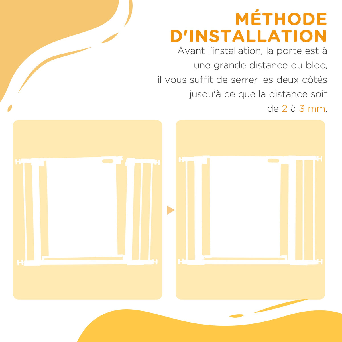 Barrière de sécurité pour animaux domestique avec fermeture automatique double verrouillage largeur 75-103 cm noir - Alma Nova Care
