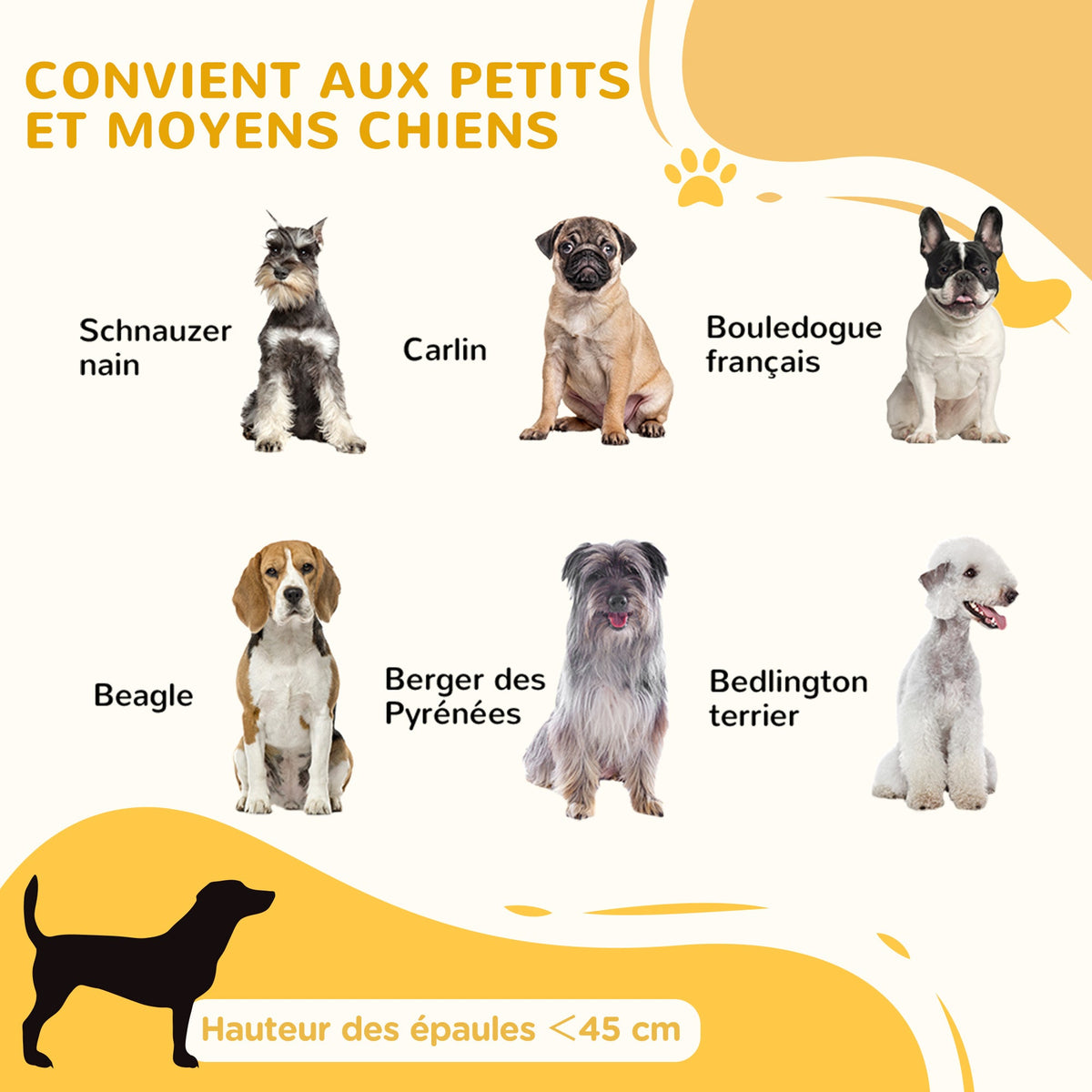 Barrière de sécurité pour chien barrière de protection à 2 panneaux largeur réglable 63-106 cm en bois acier blanc - Alma Nova Care