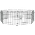 Parc enclos chiots animaux domestiques pour chiens lapins rongeurs petits animaux intérieur et extérieur diamètre 180 cm 8 panneaux 71 x 61 cm noir