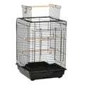 Cage à oiseaux en métal avec mangeoires perchoirs plateau amovible poignée dim. 40L x 40l x 59H cm noir - Alma Nova Care