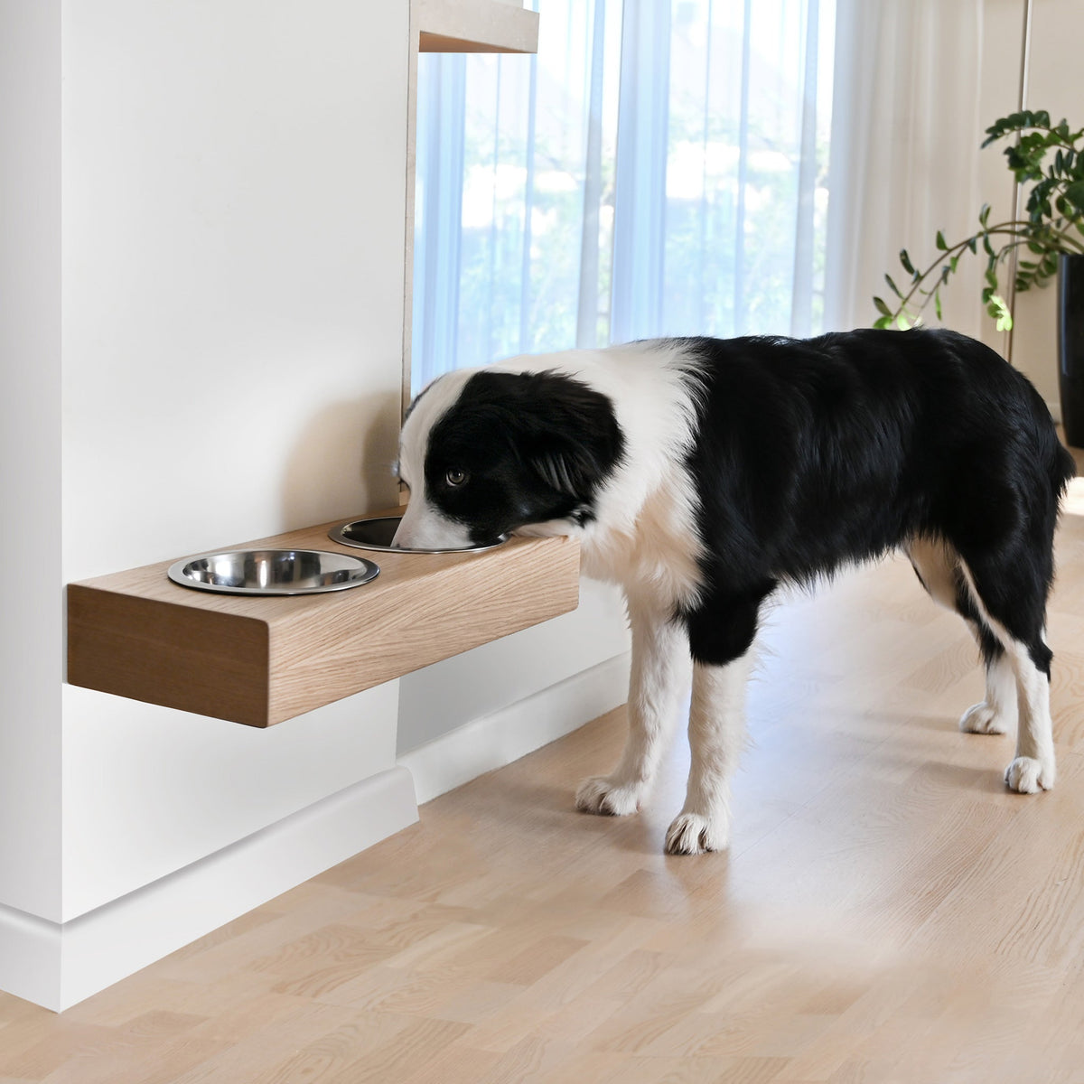 Gamelles surélevé en bois, disponible en 3 tailles pour chiens et chats