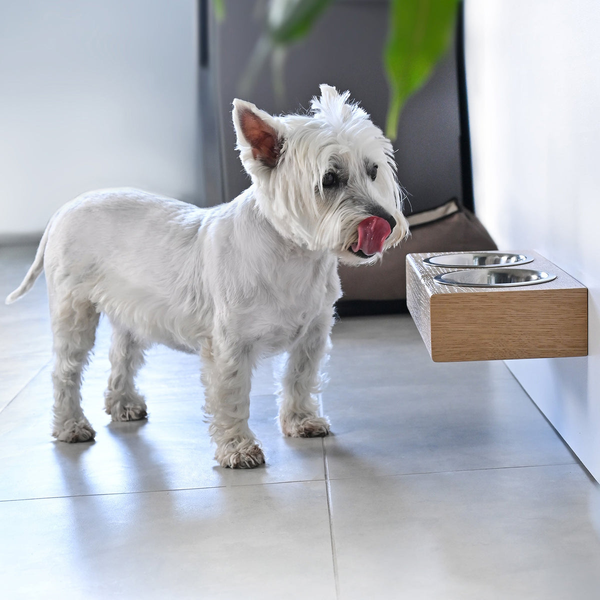 Gamelles surélevé en bois, disponible en 3 tailles pour chiens et chats