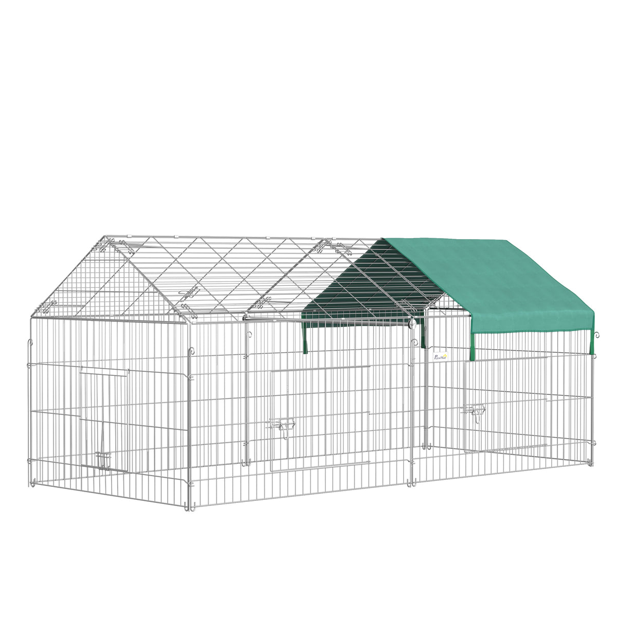 Clôture pour petits animaux cage pour animaux domestiques cadre en métal galvanisé 4 piquets de sol inclus 220 x