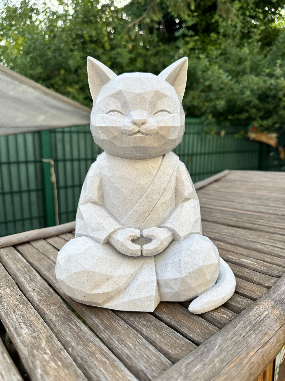 Chat Zen en impression 3D – Décoration effet pierre