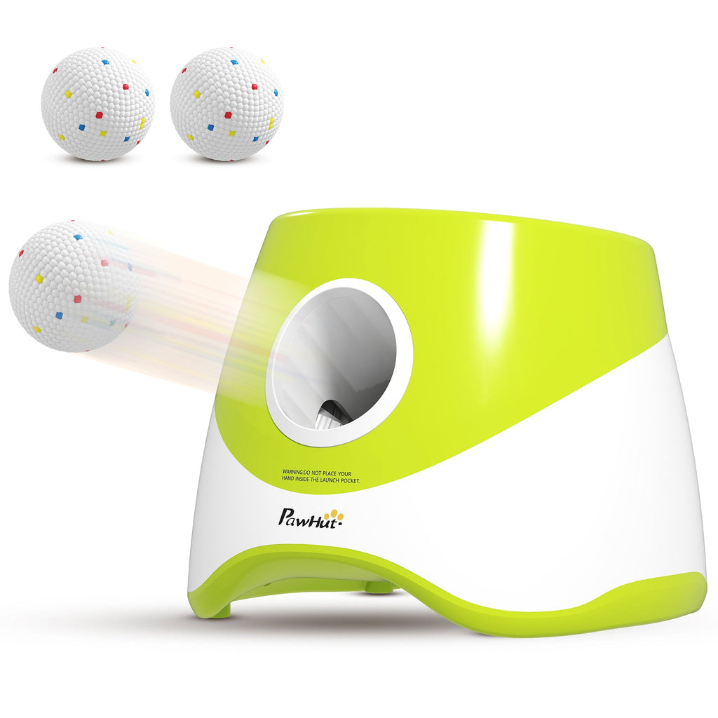 Lanceur de Balles Automatique avec 3 Balles en ETPU, 3 Réglages de Distance 6m/10m/14m, Intérieur et Extérieur, Vert - Alma Nova Care