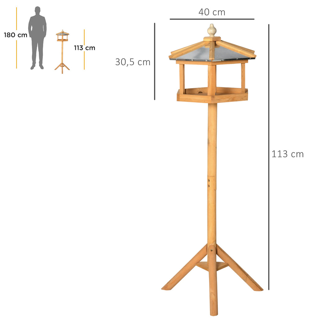 Mangeoire Mangeoire pour oiseaux sauvages sur Pied nichoir a Plateau Station a Oiseau Abris à oiseaux Bois pour Exterieur 113 cm - Alma Nova Care