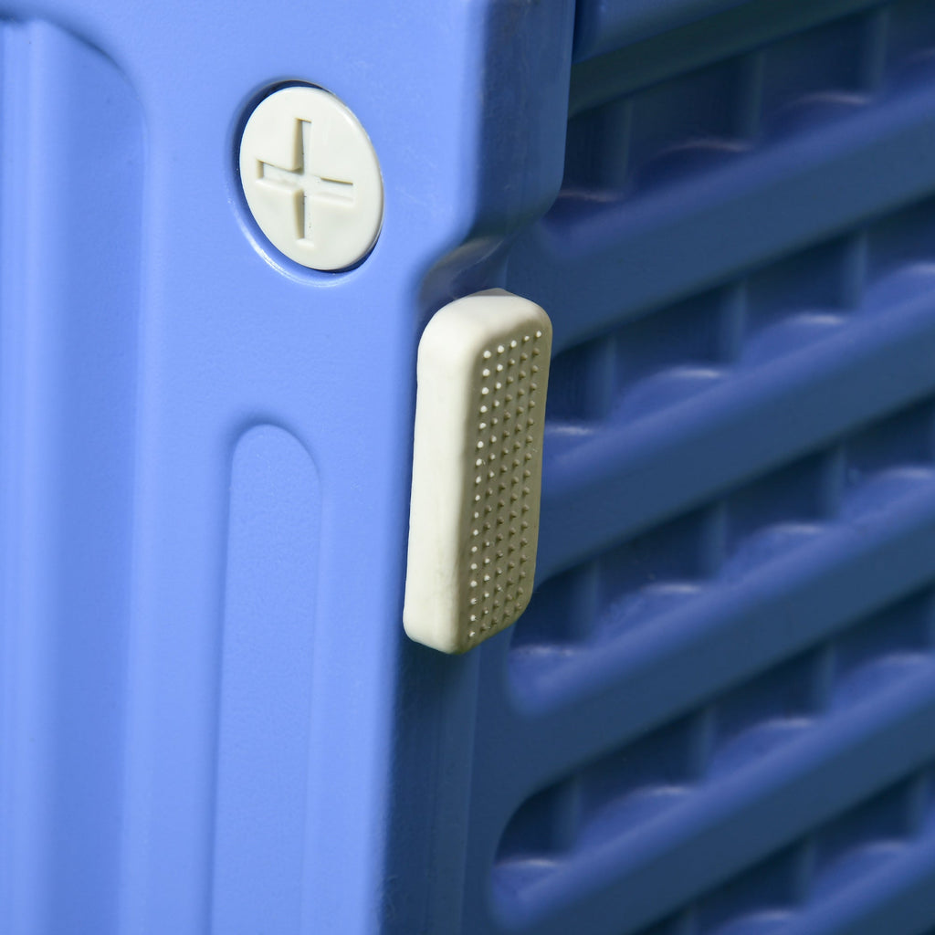 Niche pour chien extérieure en plastique maison pour chiens avec bouches d'aération bleu et blanc - Alma Nova Care