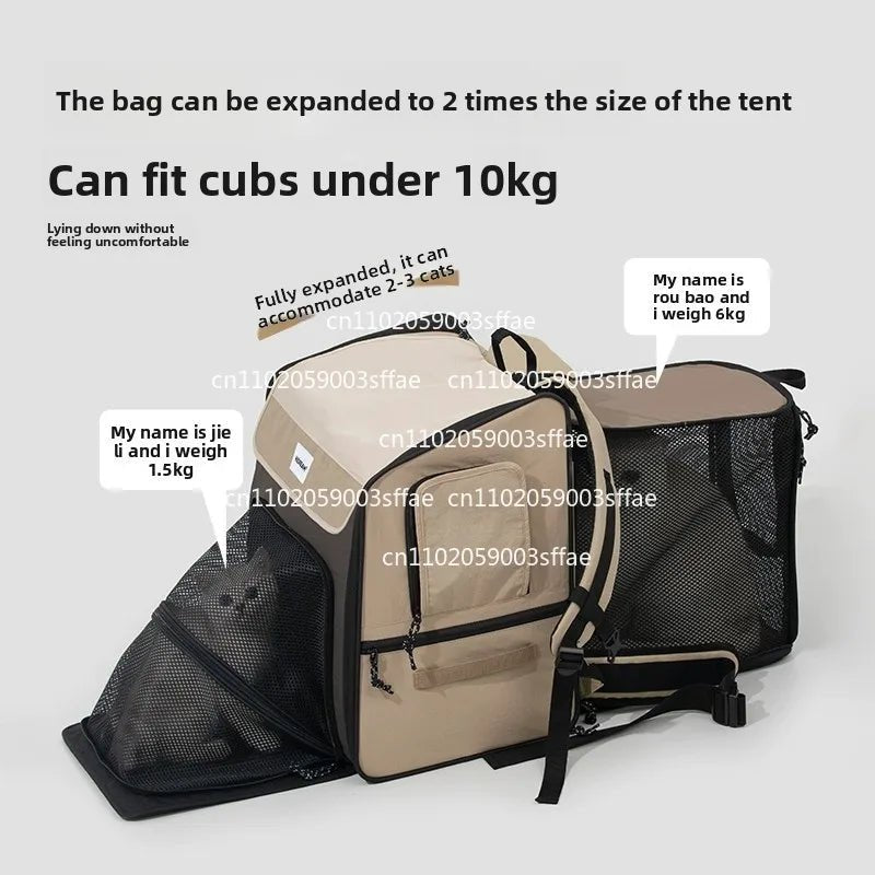 Pet Bag Cat Dog Tent Bag with Cat Nest Large Capacity Go Out Portable Breathable Double Shoulder Cat Bag - Alma Nova Care
